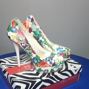 Hot Tomato Colorful Floral Heels